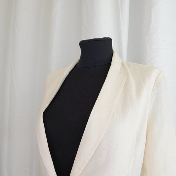 Brochu Walker White Linen Single Button Blazer Sz XS - Picture 5 of 7